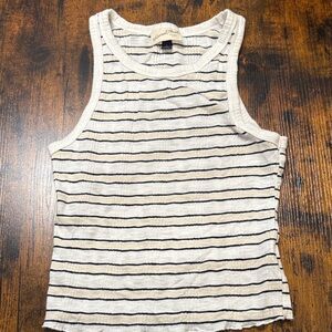 Universal Thread Striped Tank Top in Cream and Black